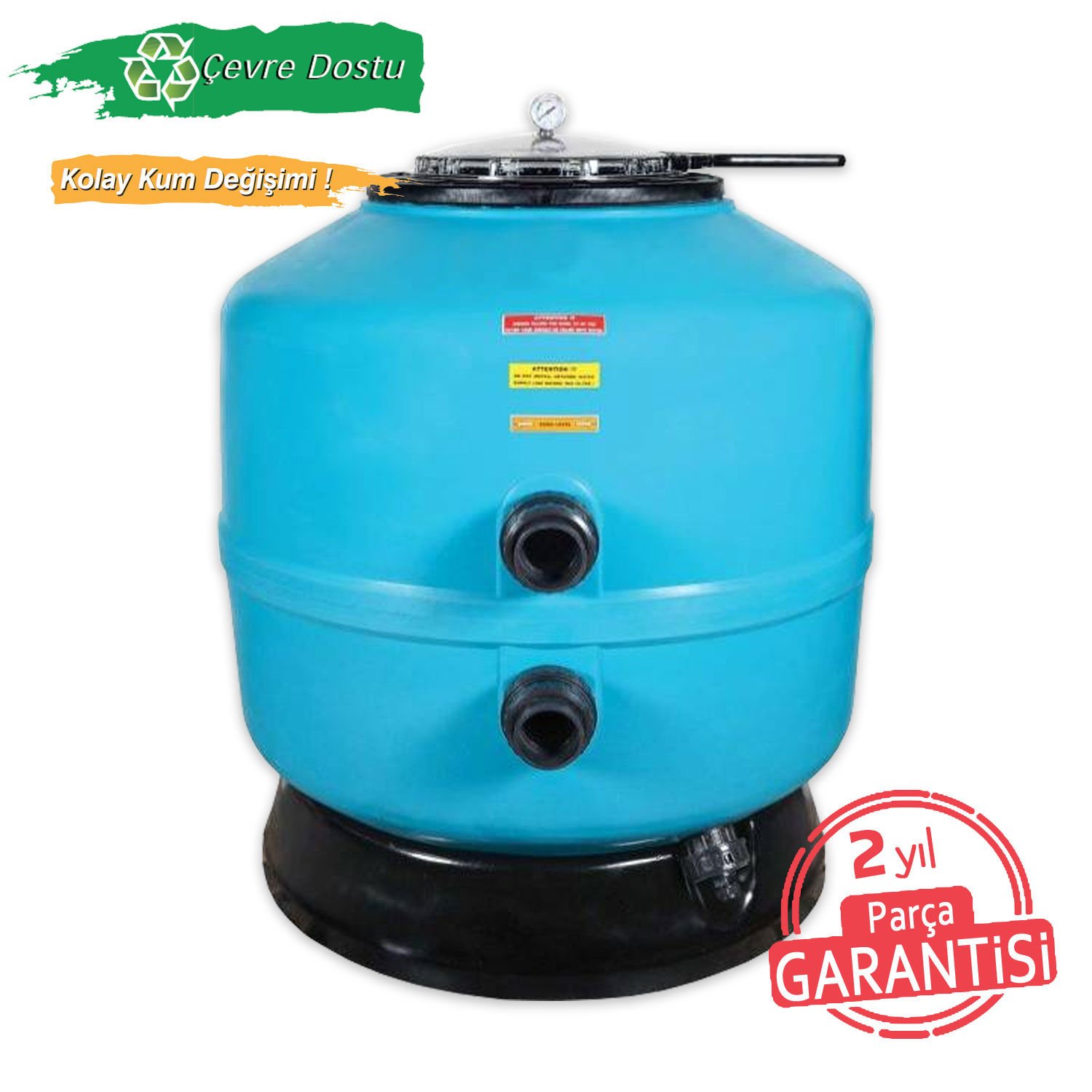 Filtrone LLT - Ø920 Geniş Şeffaf Kapak Filtrone 2'' Yandan ÇYV. - 33 m³/h