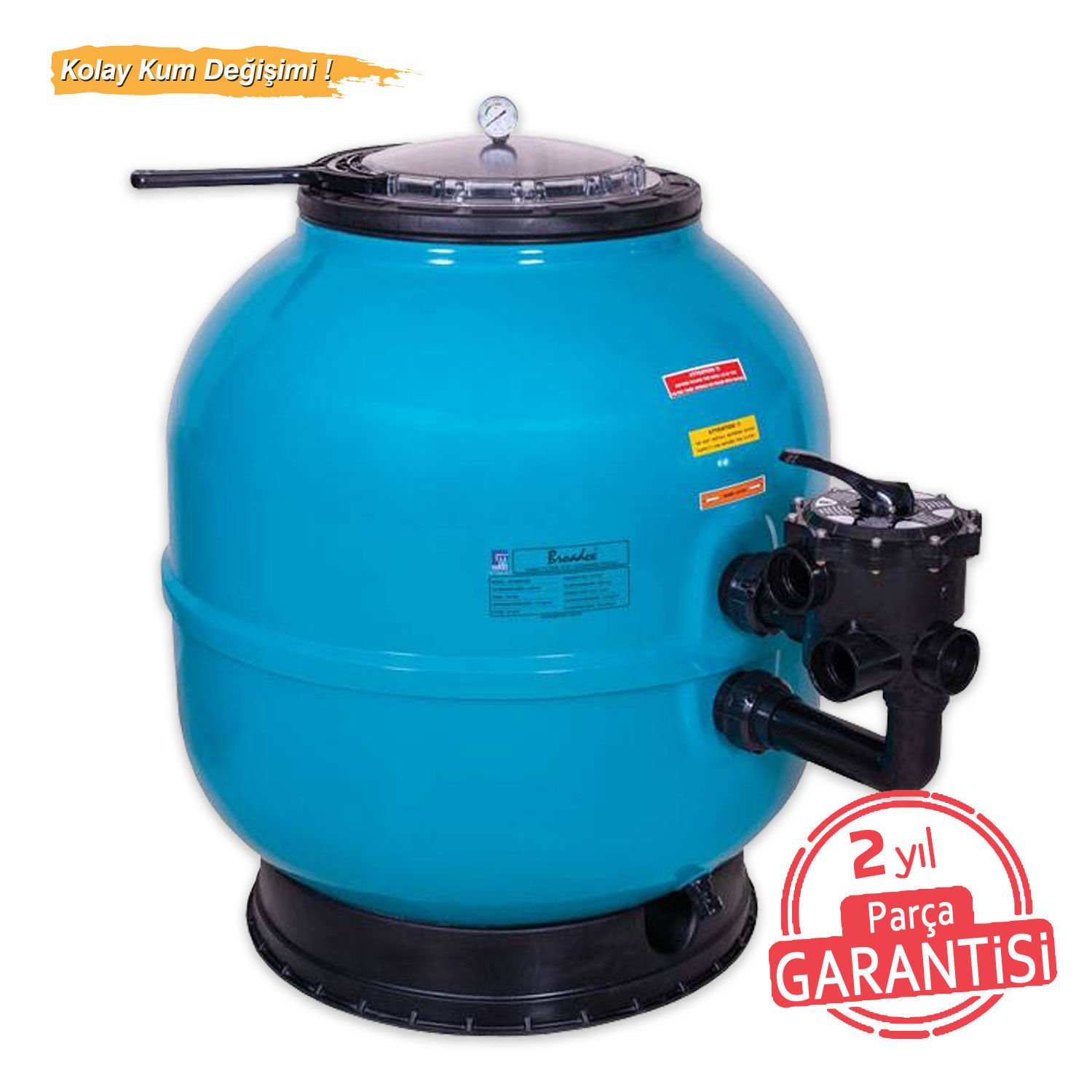 Broadex - Ø1200 mm Broadex Geniş Şeffaf Kapak Vanasız 2,5'' Bağlantı - 56 m³/h