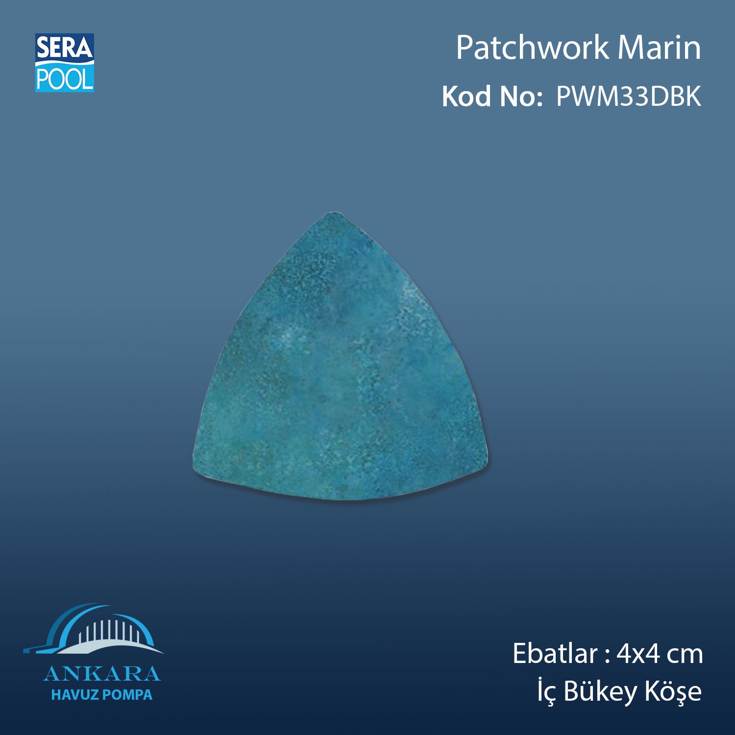 Patchwork Marin 4x4 cm Dış Bükey Köşe