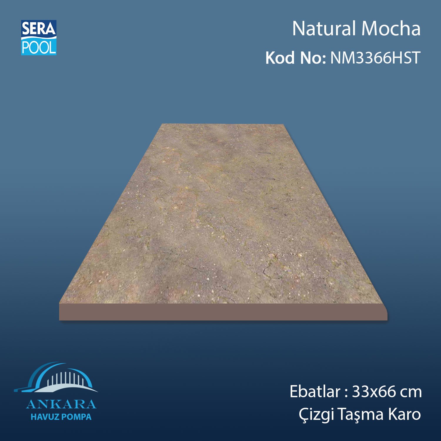 Natural Mocha 33x66 cm Çizgi Taşma Karo