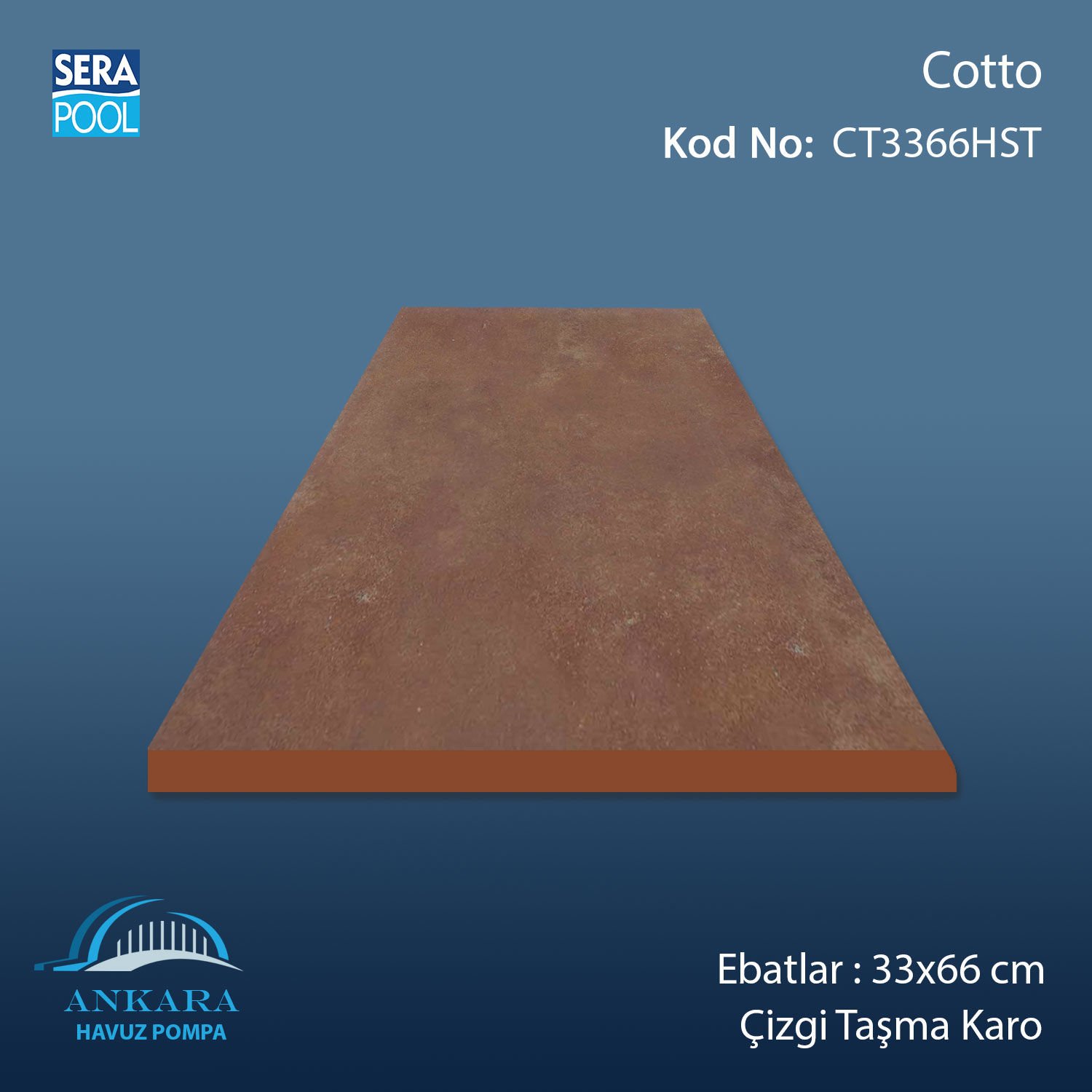 Cotto 33x66 cm Çizgi Taşma Karo