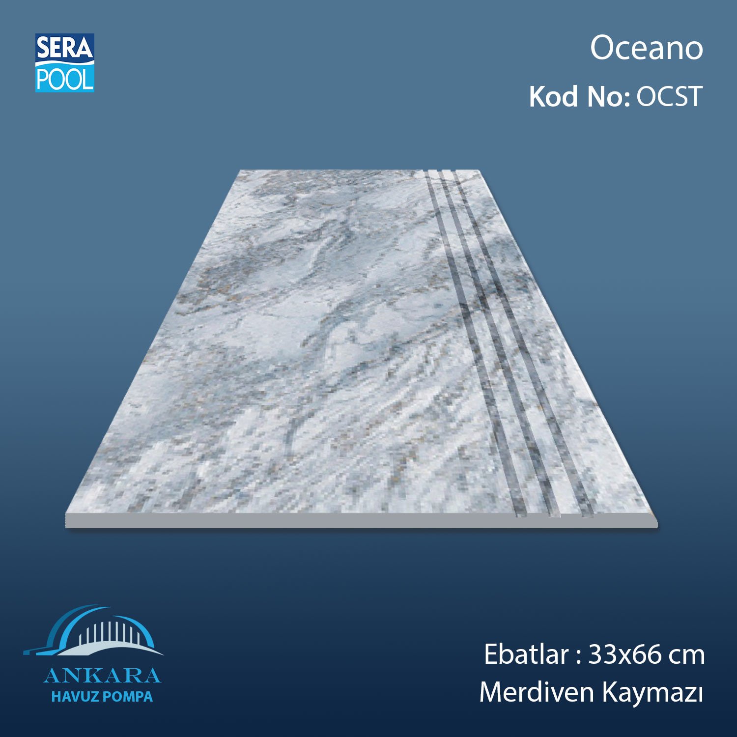 Oceano 33x66 cm Merdiven Kaymazı