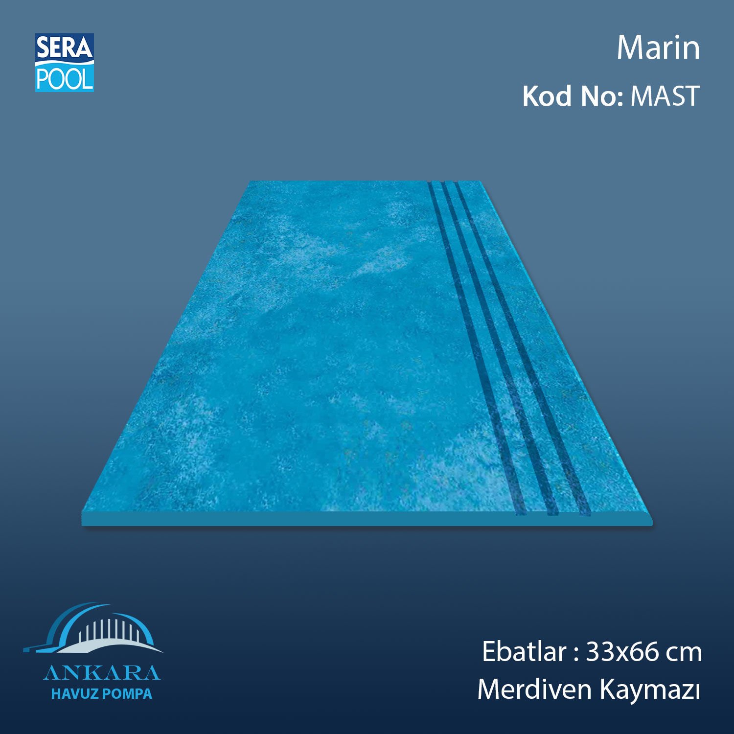 Marin 33x66 cm Merdiven Kaymazı