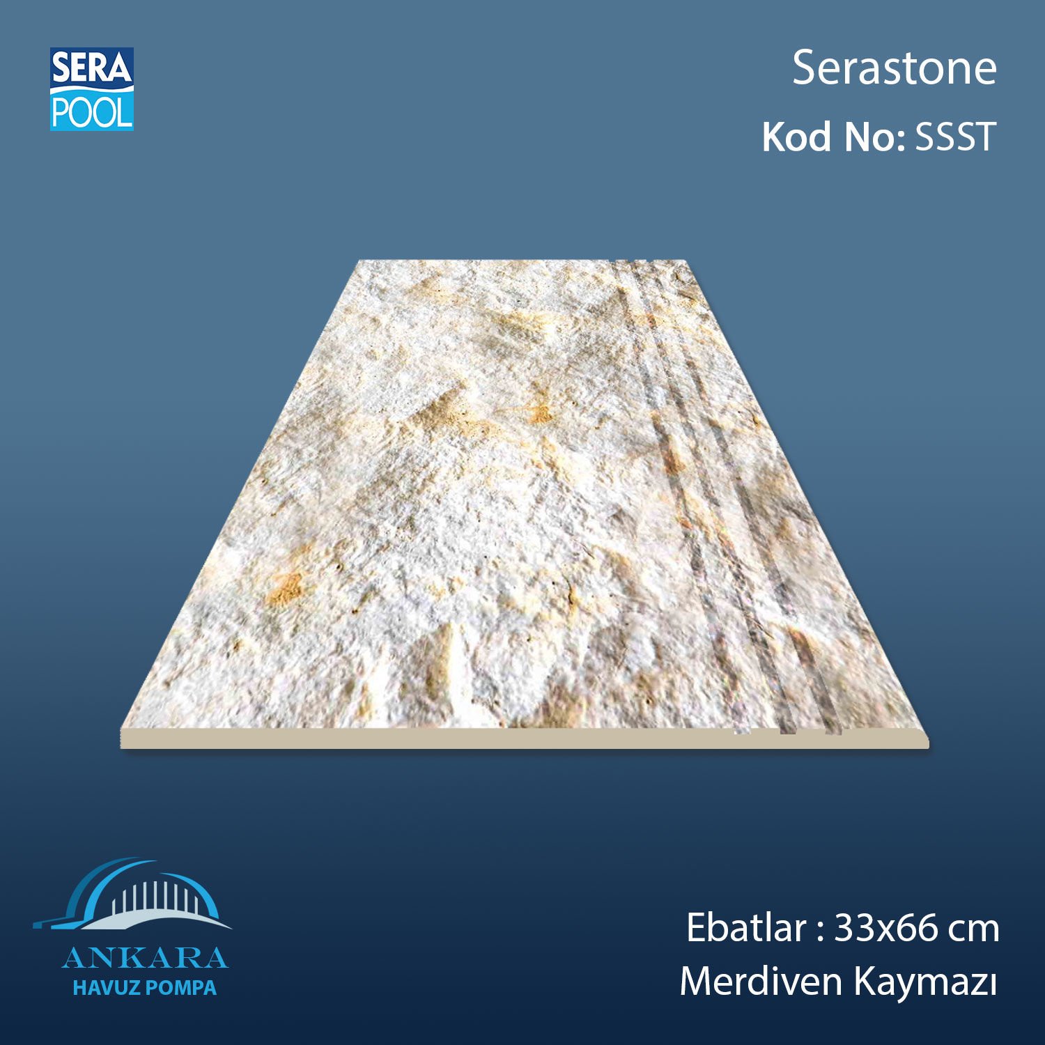 Serastone 33x66 cm Merdiven Kaymazı