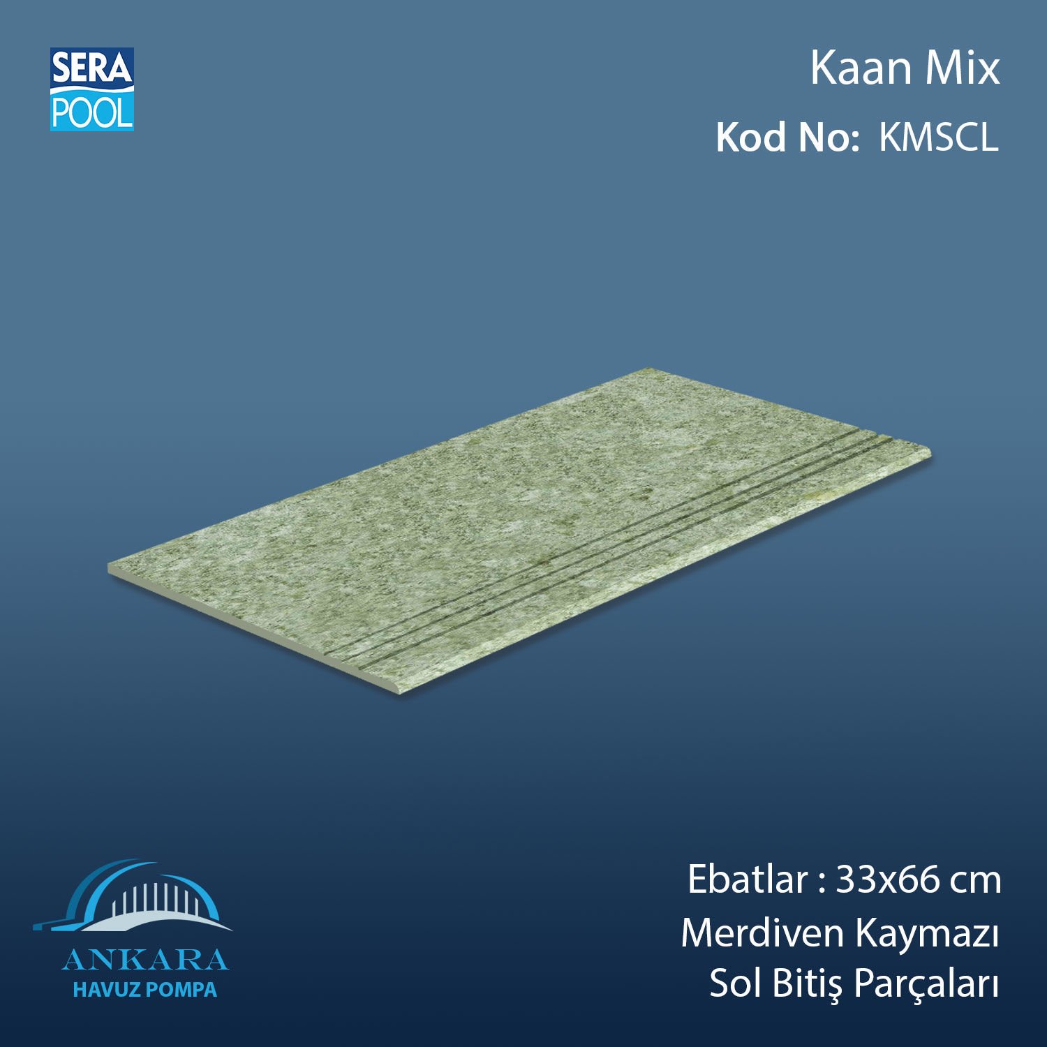 Kaan Mix 33x66 cm Merdiven Kaymazı Sol Bitiş