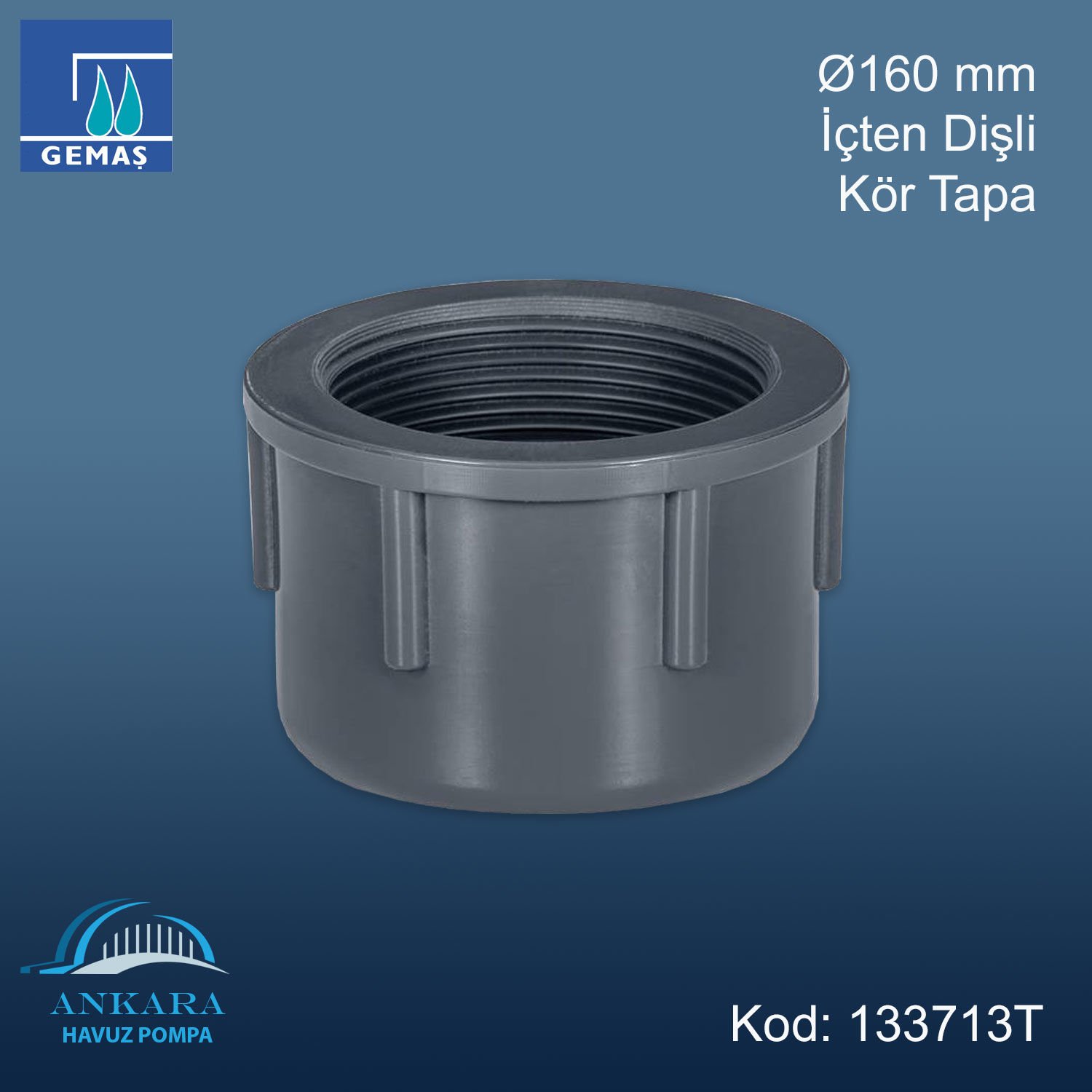 Ø160 mm İçten Dişli Kör Tapa