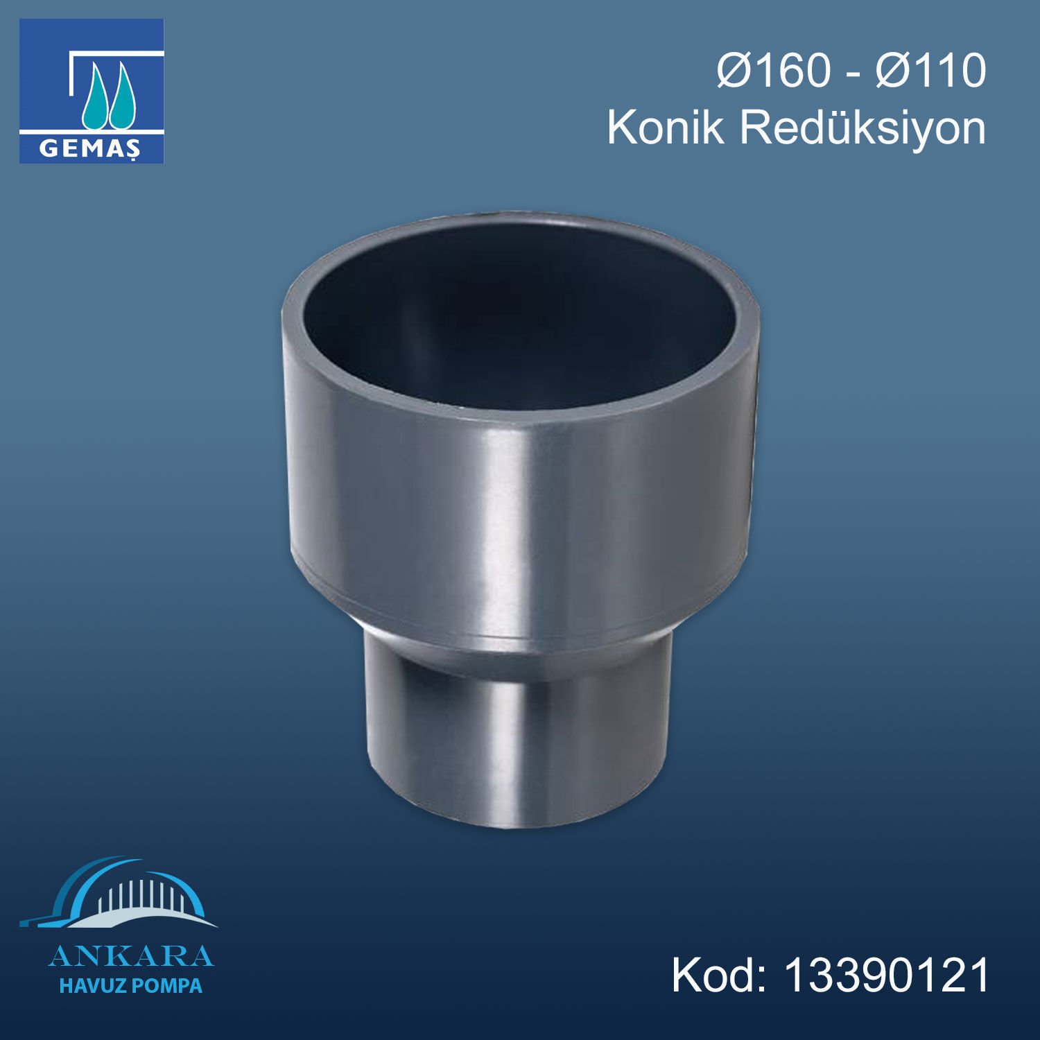 Ø160 - Ø110 Konik Redüksiyon