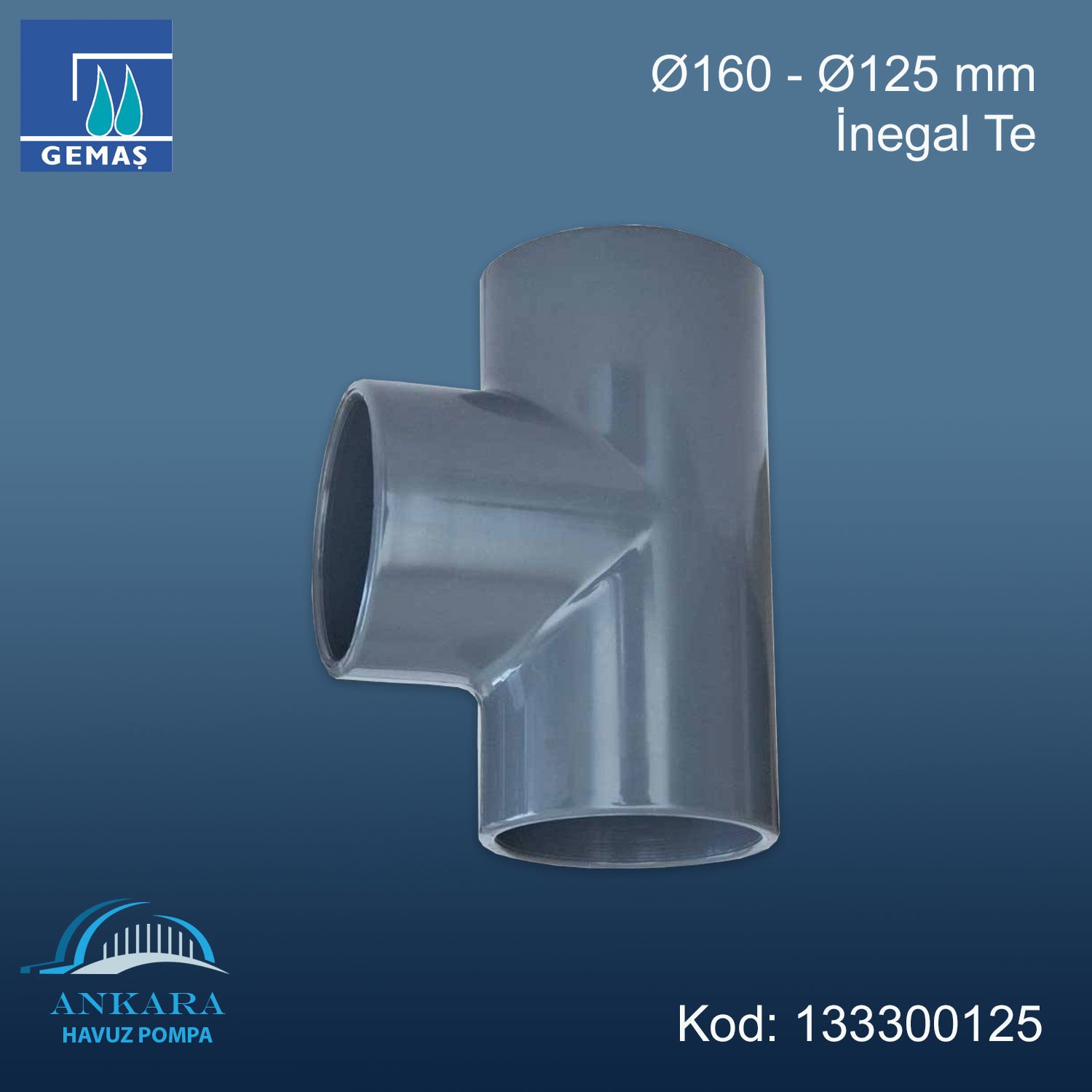 Ø160 - Ø125 mm İnegal Te