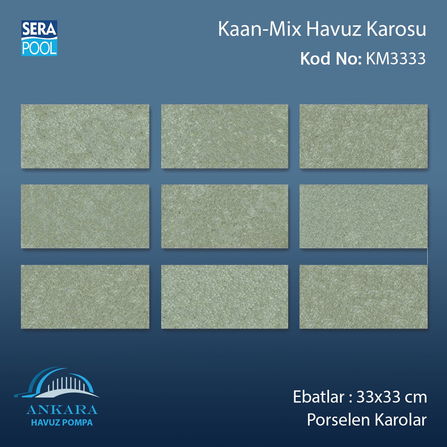 Kaan Mix (33x33 cm) Porselen Karo - m² 'si