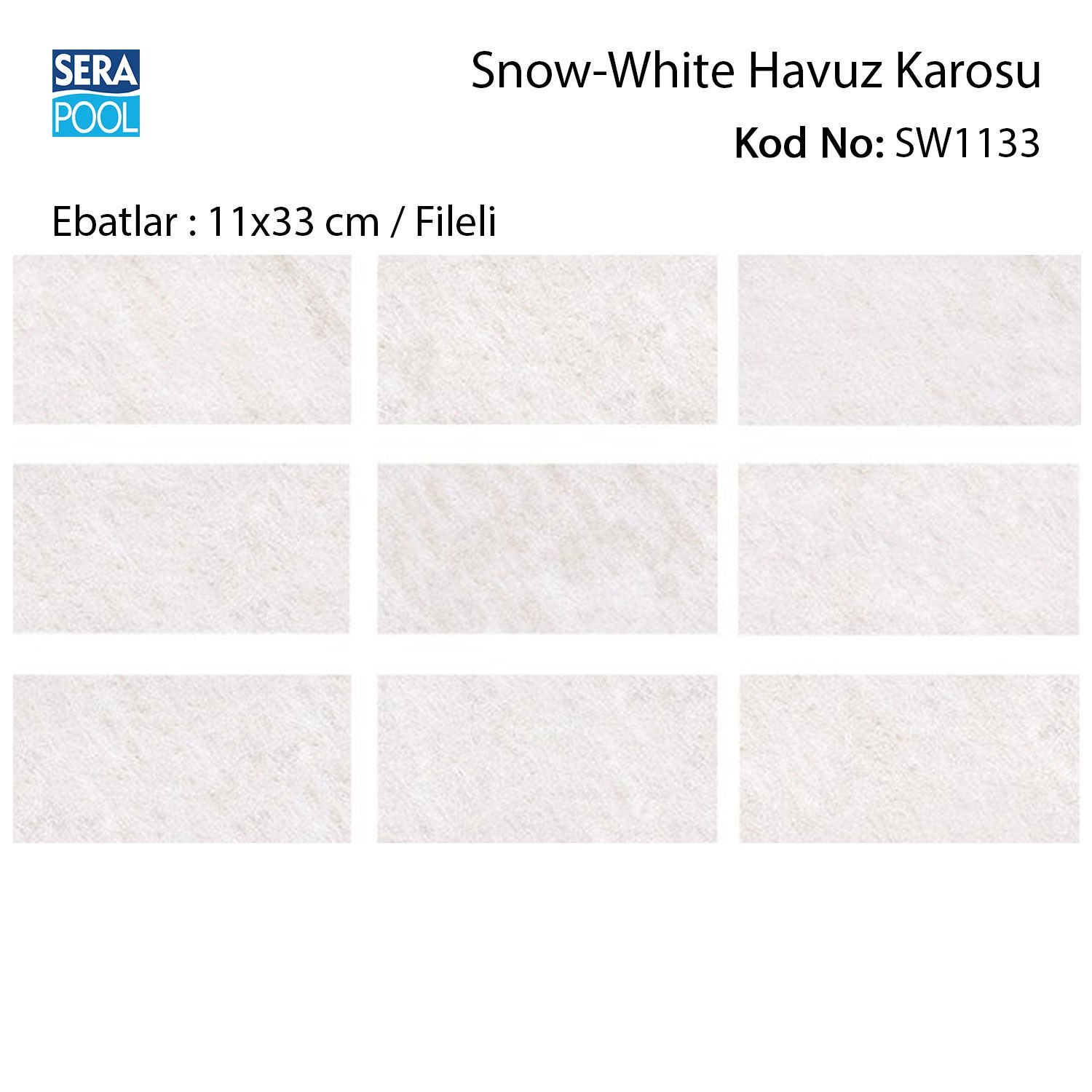 Snow White (11x33 cm / Fileli) Porselen Karo - m² 'si