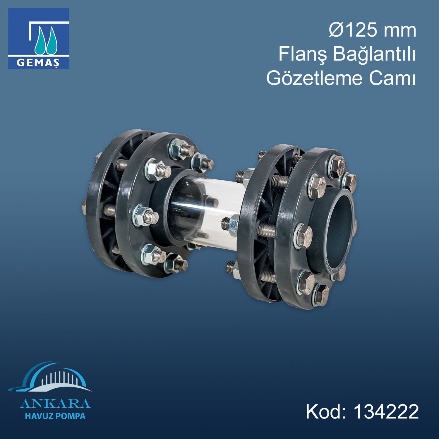 Ø125 mm Flanş Bağlantılı Gözetleme Camı