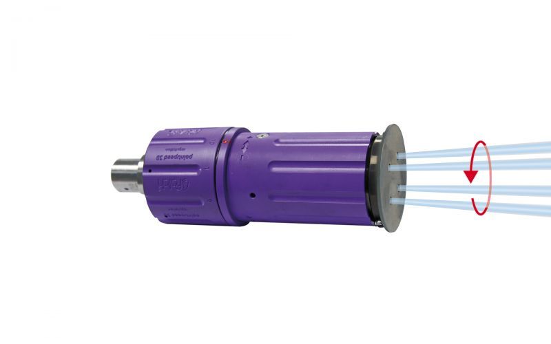 Rotor nozzle pointspeed regulation 30, 4/2, 3000 bar, 70 °C 9/16''unf-lh inner thread,
