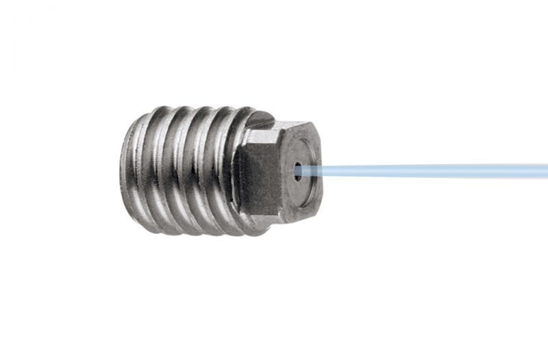 Point jet nozzle 0° 2500 bar, M3 outer thread, nozzle size 025/0,95mm for drainclean 25