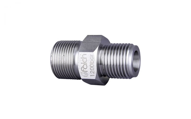 Double nipple 1500bar, M24x1,5outer thread x 1/2'' outer thread