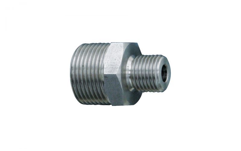 Double nipple 500 bar, M22 outer thread x 1/4'' outer thread, v2a