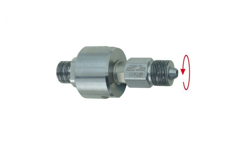 Swivel 1200 bar, 60 °C, M24 outer thread 130 l/min, 0° x M26 outer thread
