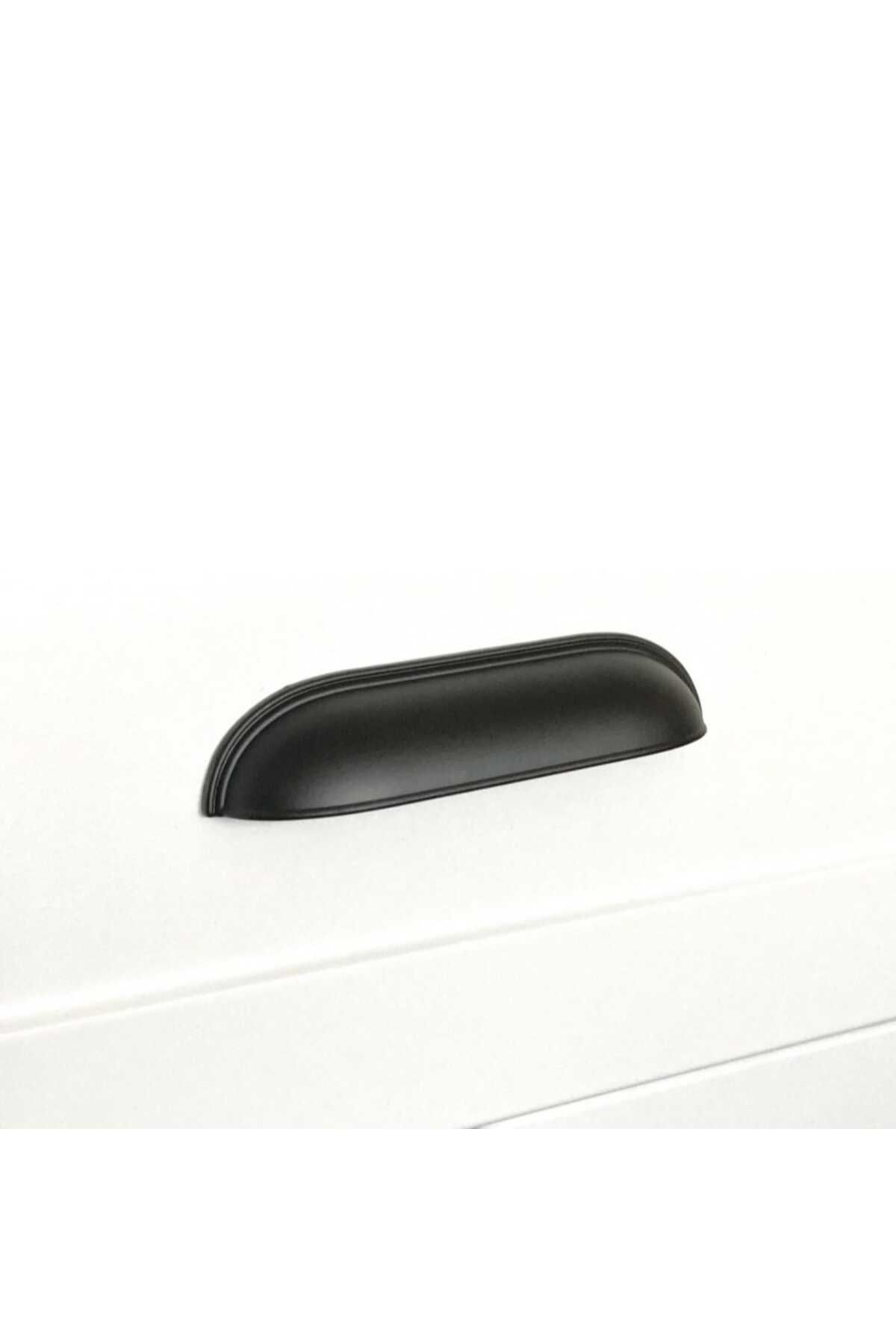 471-96 MİDYE MAT SİYAH ÇANAK TAS KULP TV ÜNİTE ŞİFONYER ÇEKMECE DOLAP KAPAK KULPU 96MM