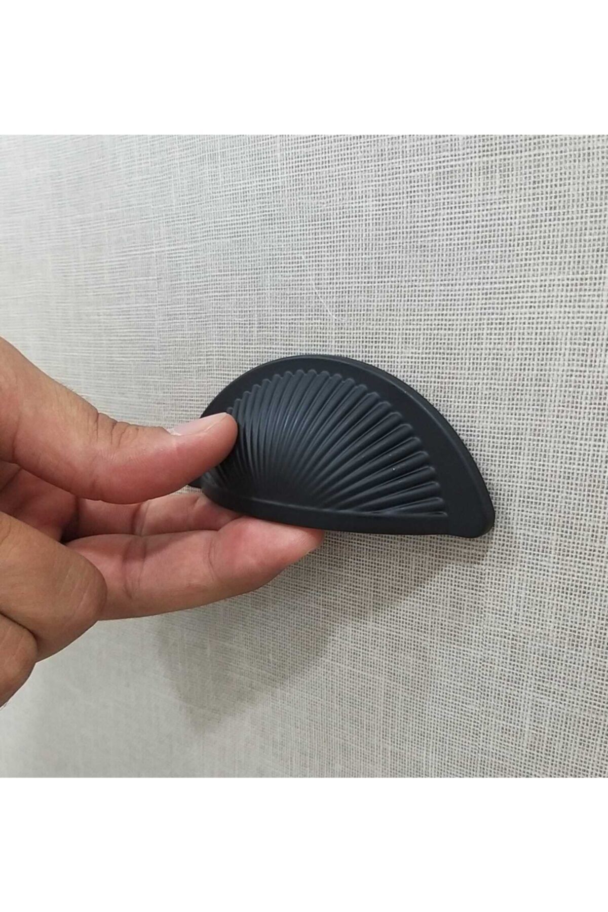 Metax Yelken Midye Tas Kulp 64mm Mat Siyah Mutfak Tv Ünite Mobilya Çekmece Dolap Kulpu 64mm