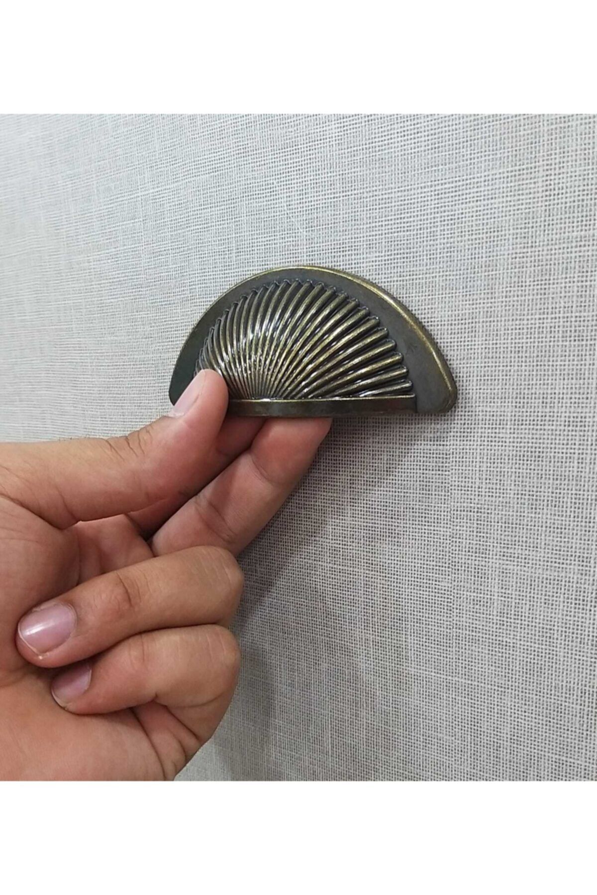 Metax Yelken Midye Tas Kulp 64mm Antik Sarı Mutfak Tv Ünite Mobilya Çekmece Dolap Kulpu 64mm