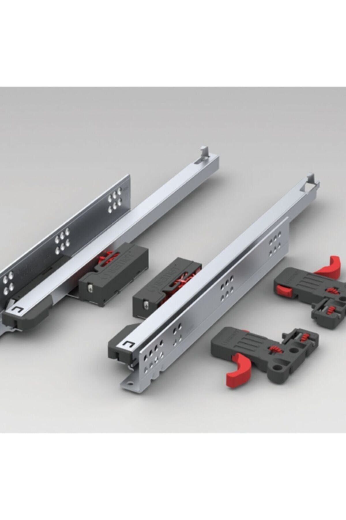 Samet Smart Slide Push Open 35'lik Bas-aç Kulpsuz Çekmece Ray + Mandal 35cm