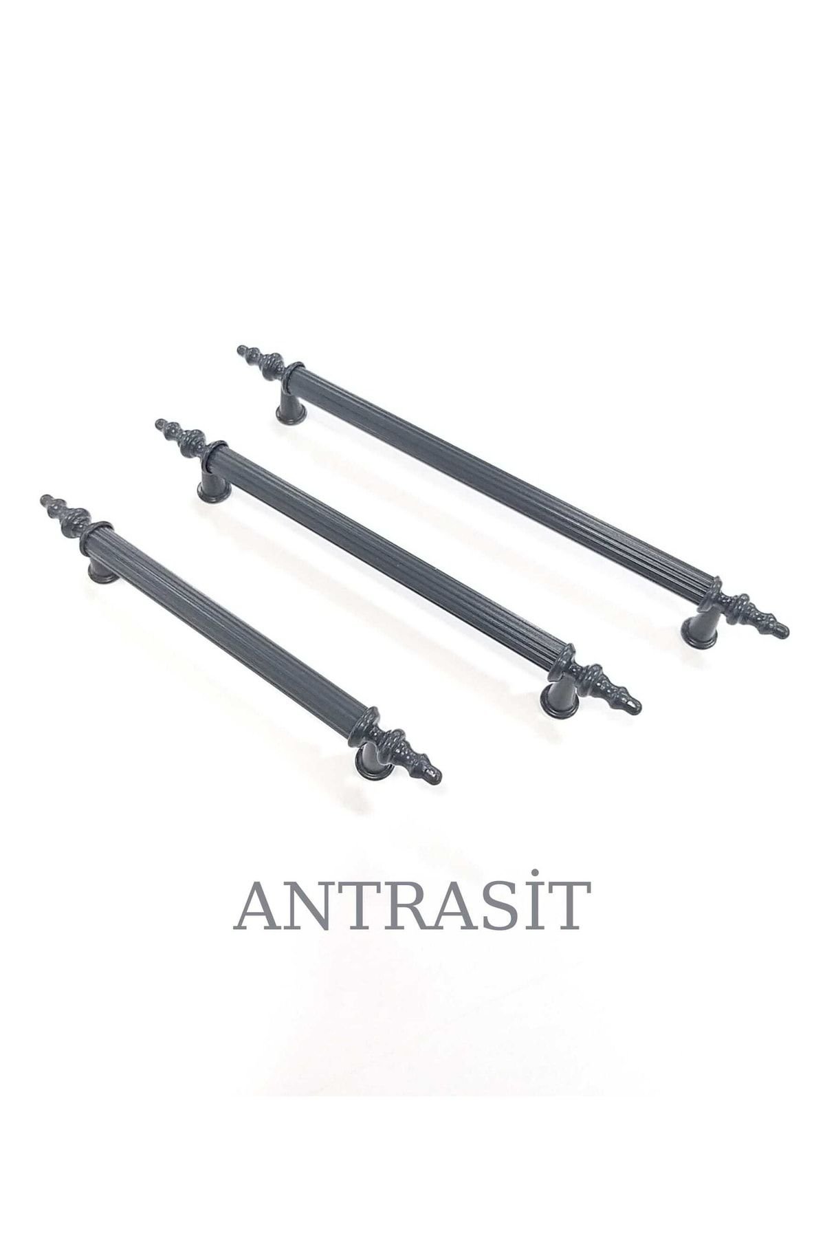 Asos Kulp (ANTRASİT) 192mm Mobilya Vestiyer Çekmece Tv Ünite Mutfak Dolap Kapak Kulpu 19,2cm