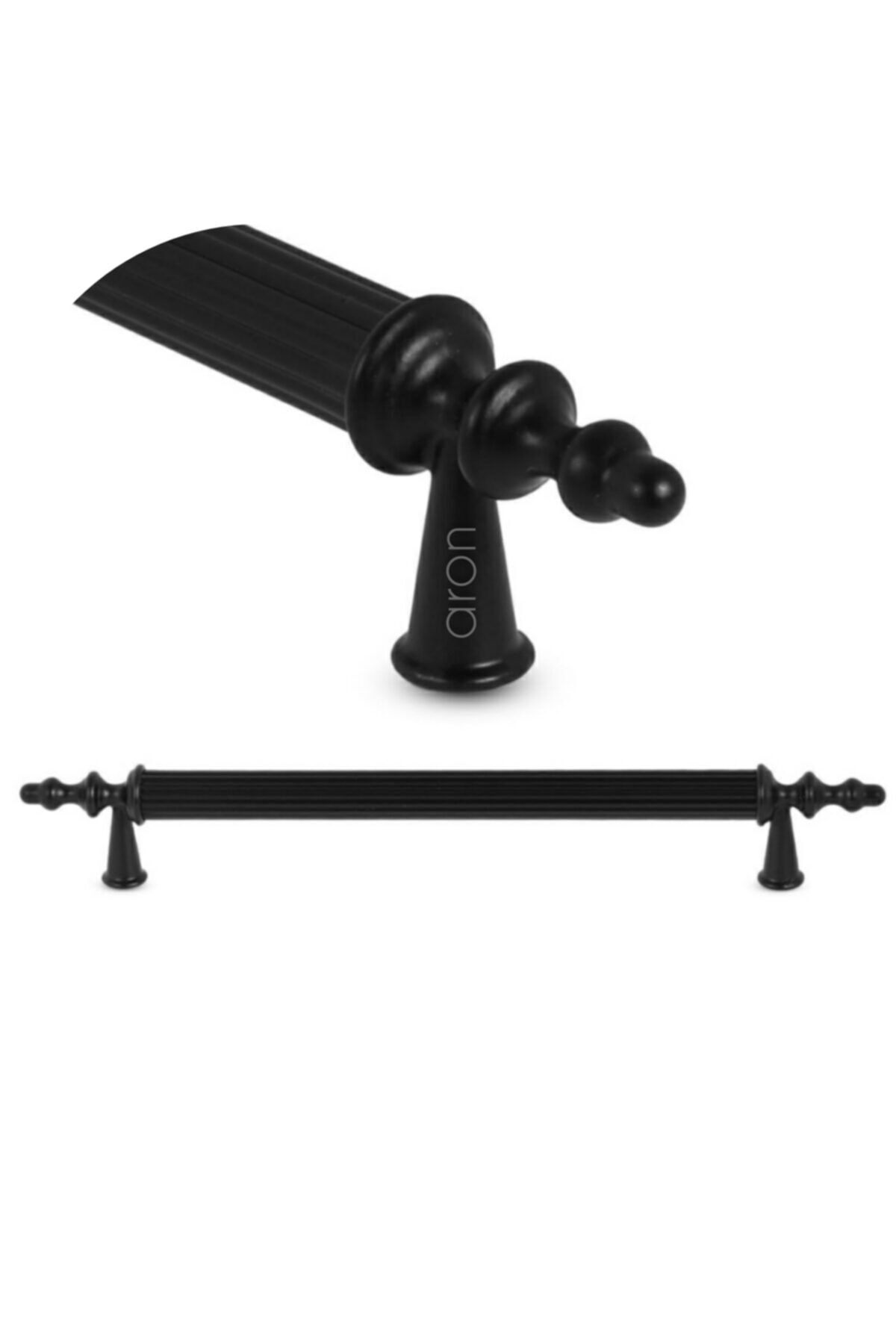 (2 ADET) Asos Mat Siyah Kulp 160mm Mobilya Vestiyer Çekmece Dolap Kulpu 128mm
