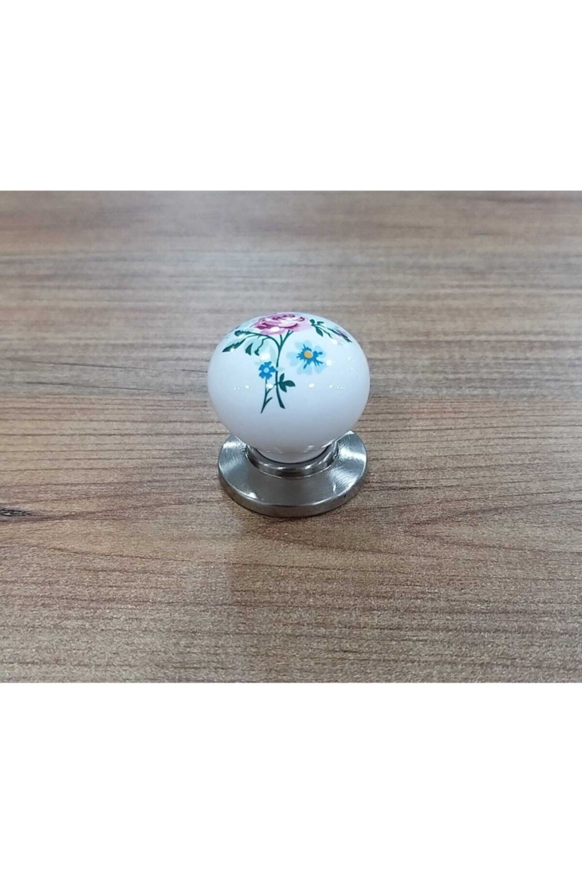 3005-50-317 Inox Rustik Porselen Düğme Kulp Mobilya Çekmece Dolap Komidin Şifonyer Kulbu