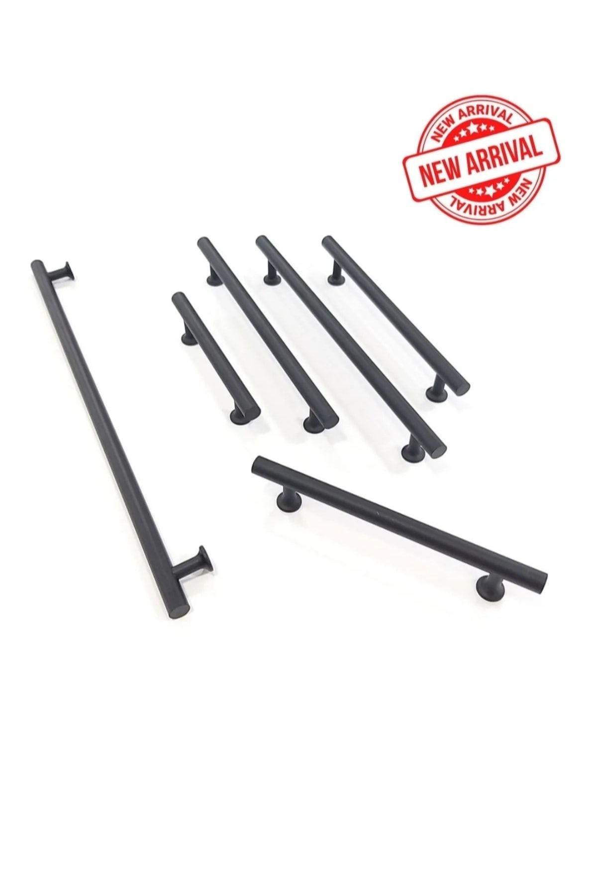 4122-320 Mat Siyah Çubuk Kulp Mobilya Vestiyer Çekmece Mutfak Dolap Kulbu 320mm