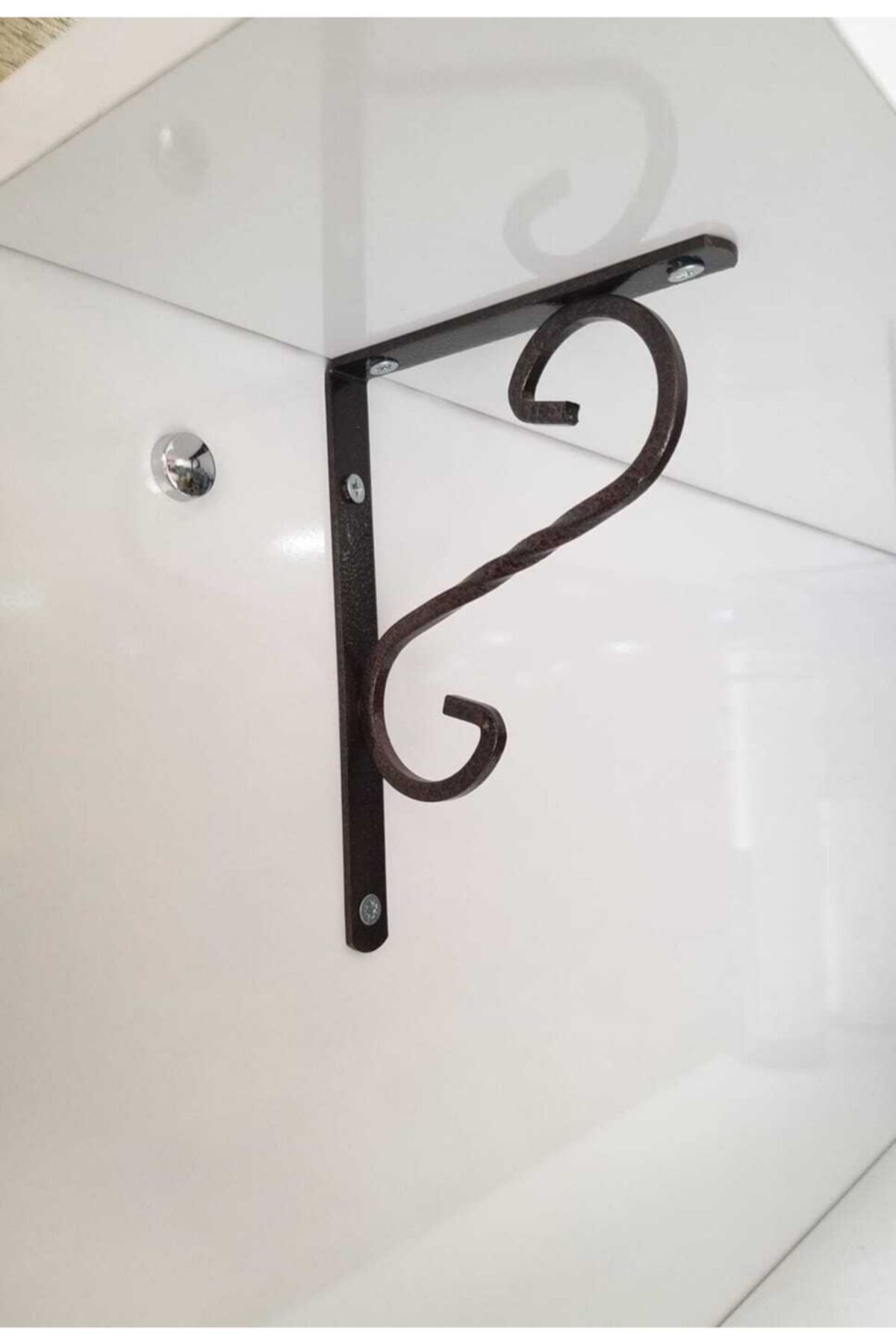 No:1 Beşel Metal Ferforje Raf Altı Bakır 15.5*11.5 4'lü Set