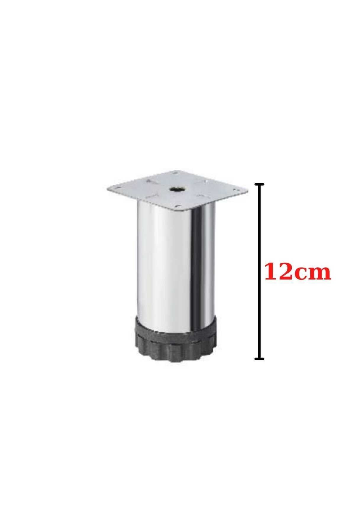 Mega Ayarlanabilir Pingolu (12CM) Krom Ayak Mobilya Dolap Mutfak Banyo Komidin Konsol