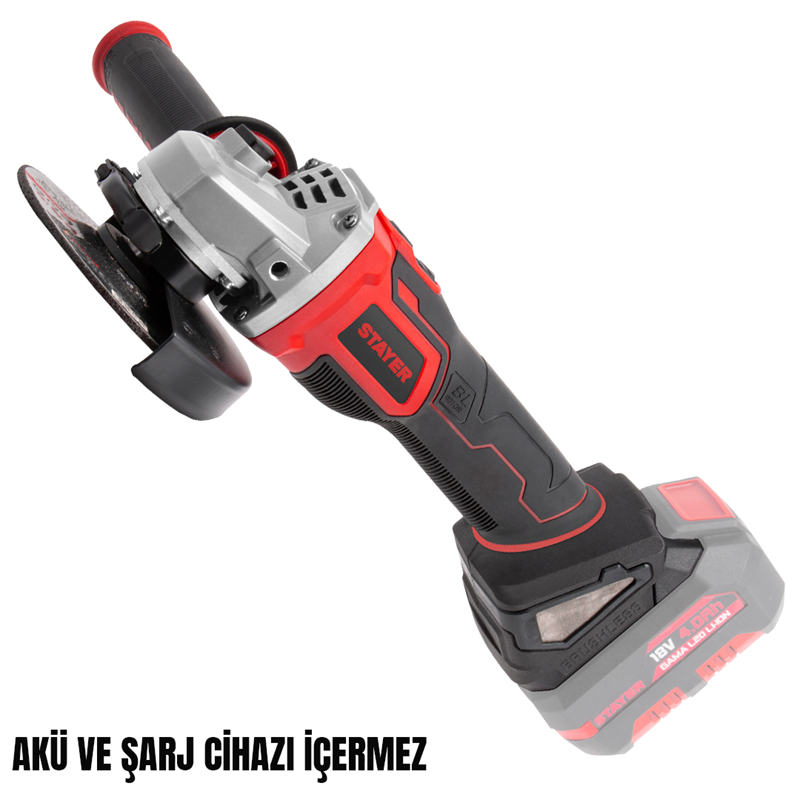 KÖMÜRSÜZ AKÜLÜ AVUÇ TAŞLAMA 115MM 18V Li-ion 4.0Ah