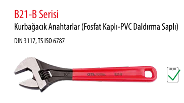 Ceta Form B21-150B 150-6'' Kurbağacık Anahtarlar (Fosfat Kaplı-PVC Daldırma Saplı)