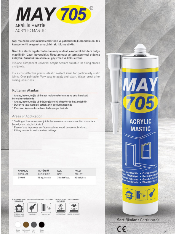 MAY705 Akrilik Mastik 310 ML
