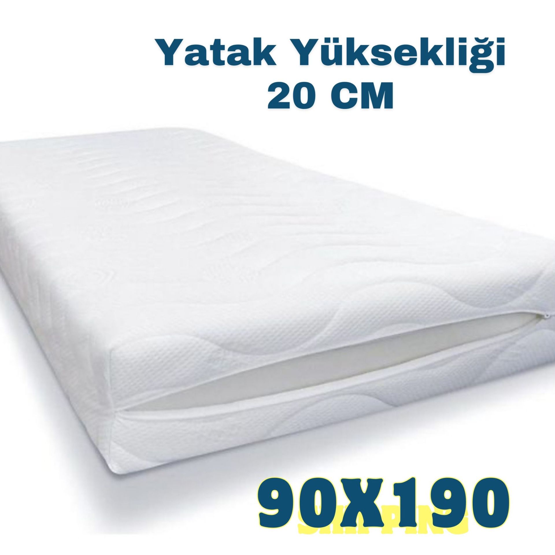 Mellowtex Fermuarlı Örme Yatak Kılıfı 90*190 Ölçülü Su Geçirir.Yatak Yüksekliği 20 Cm