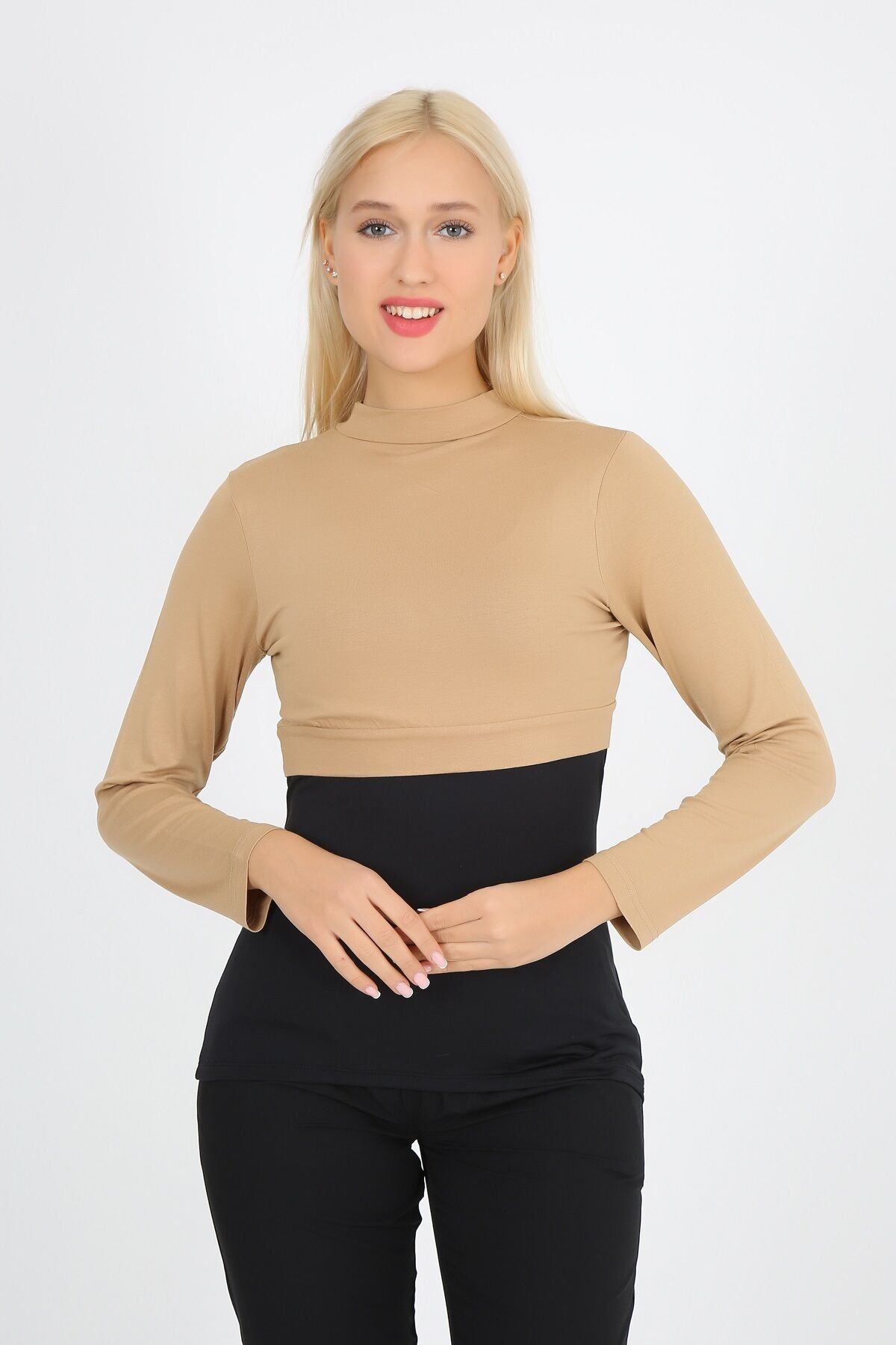 Crop Likralı Bluz Krem Crop İçlik