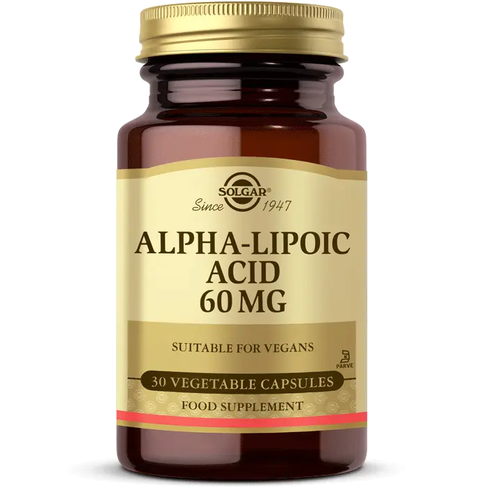 SOLGAR ALPHA LIPOIC ACID 60MG 30 CAPSULES - 08/2026