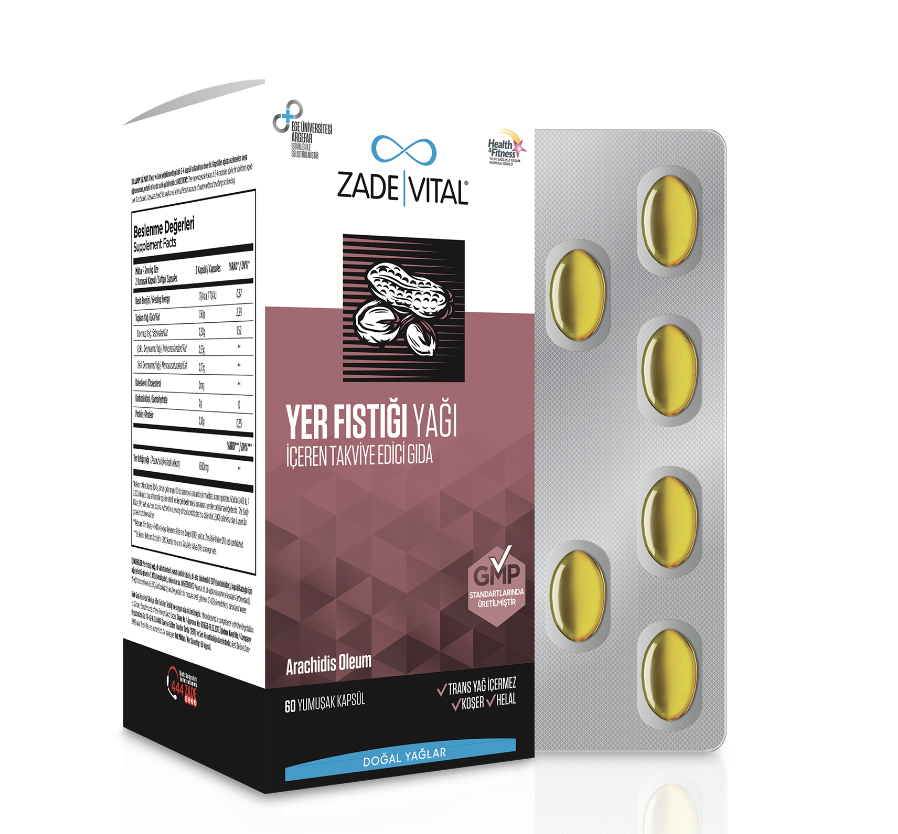 Zade Vital Fıstık Yağı 800 mg 60 Yumuşak Kapsül - (SKT: 10/2027)