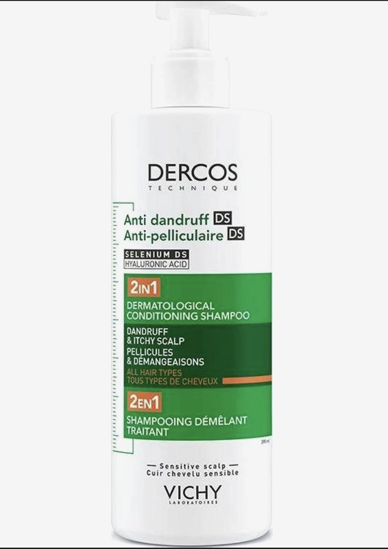 Vichy Dercos Anti Dandruff 2’si 1 Arada Tüm Saç Tipleri İçin Kepek Karşıtı ve Nemlendirici Şampuan 390 ml