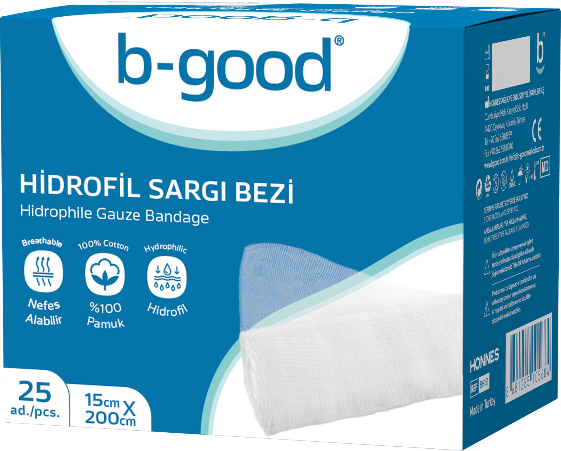 B-Good Hidrofil Sargı Bezi 15x200 cm 25'li - (SKT: 07/2029)