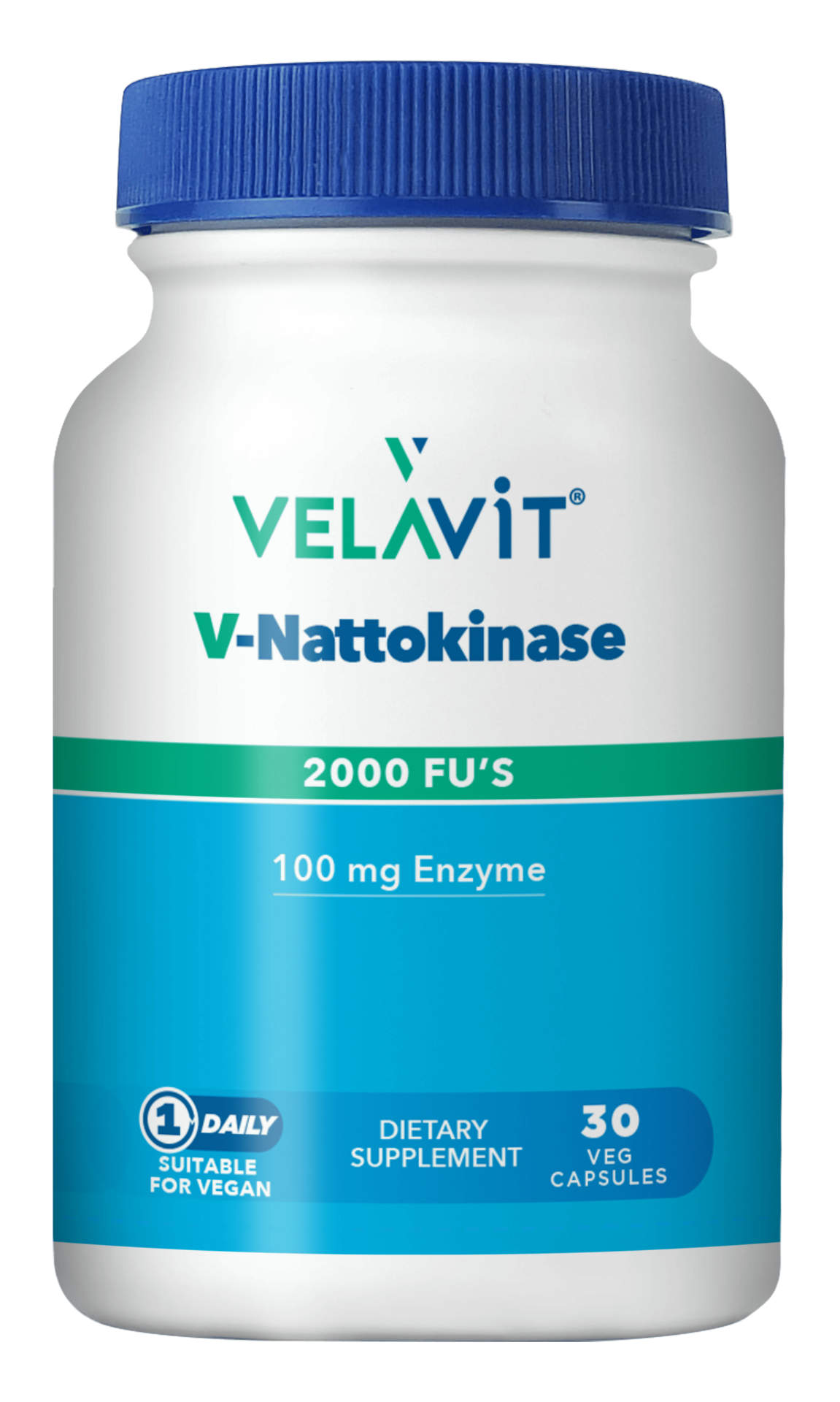 Velavit V-Nattokinasse 2000 Fu's 100 mg Enzyme 30 Kapsül - (SKT: 01/2027)