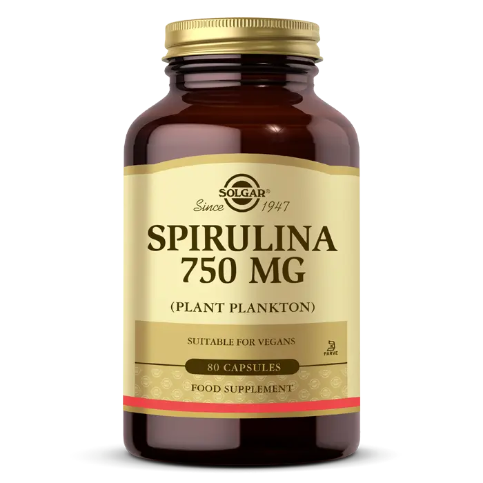 Solgar Spirulina 750 mg 80 Kapsül - (SKT: 12/2026)