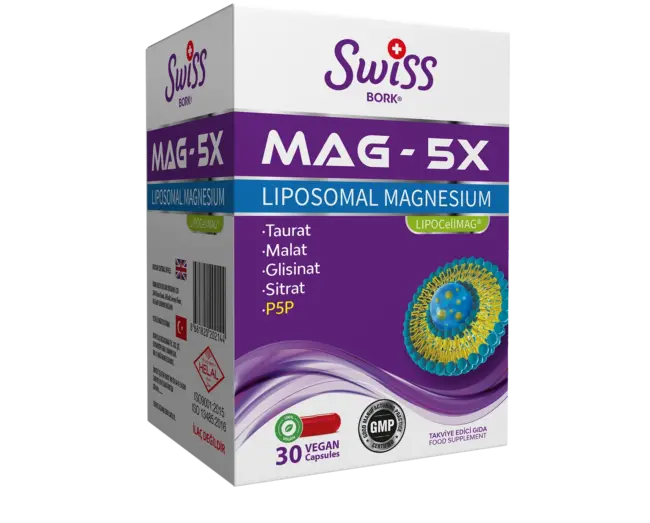 Swiss Bork Mag-5X Liposomal Magnesium 30 Kapsül - (SKT: 02/2026)