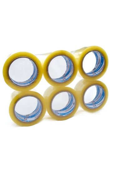 HUGA Bant Akrilik Yüksek Kalite Koli Bandı 45mm x 100 Metre Şeffaf (6'lı Paket)
