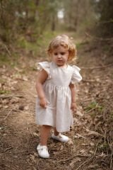 Organik Pamuk Keten Kız Çocuk Elbise