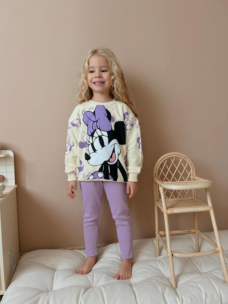 3 İp Minnie Mouse Mor Takım