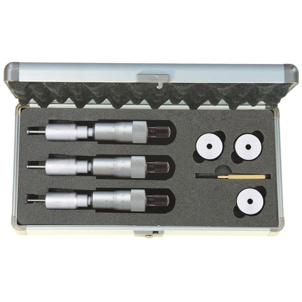 Asimeto İki Ve Üç Nokta Temaslı İç Çap Mikrometre Seti Mekanik 20-50mm AS-209658