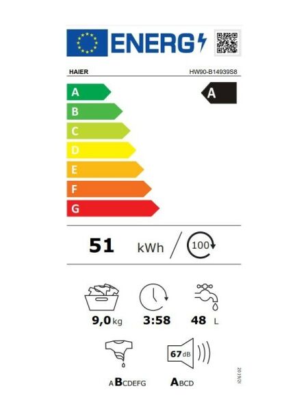HAIER HW90-B14939S8-S 9 kg 1400 Devir Çamaşır Makinesi