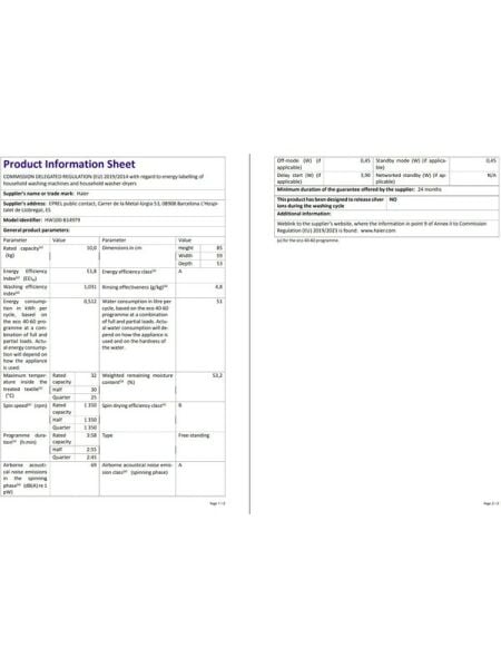 HW100GBD14979SUS 10 kg Wi-Fi Bağlantılı 1400 Devir Çamaşır Makinesi