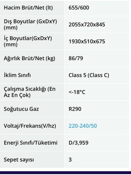 Şenocak D620 DF Dual Sandık Tipi Derin Dondurucu