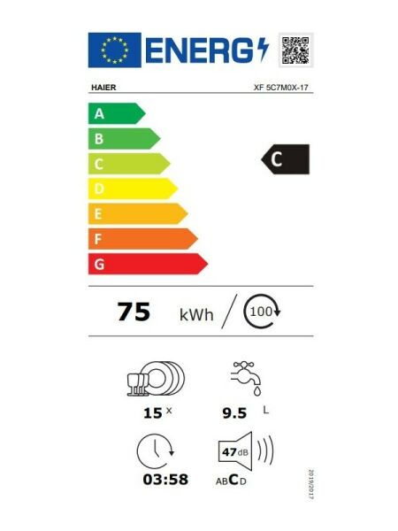 Haier XF 5C7M0X-17 10 Programlı Wi-Fi Bağlantılı Inox Bulaşık Makinesi